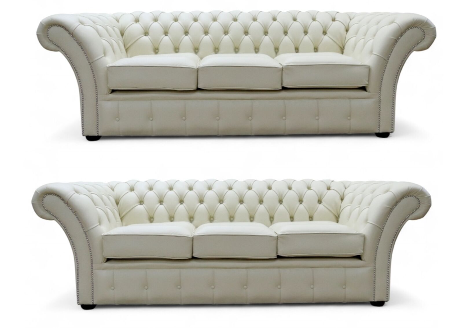 Chesterfield Balmoral 3+3 Sofa Suite Shelly Cream Leather