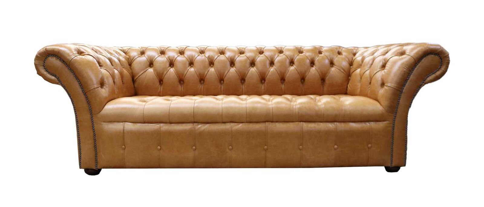 Product photograph of Chesterfield Balmoral 3 Seater Buttoned Seat Sofa Settee Old English Buckskin Leather from Designer Sofas 4U