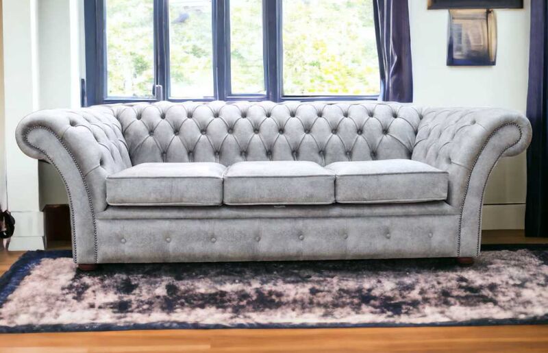Product photograph of Chesterfield Balmoral 3 Seater Sofa Settee Oakland Taupe from Designer Sofas 4U