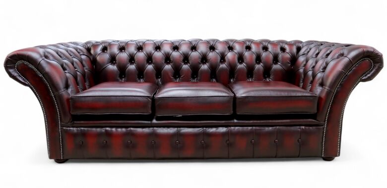 Chesterfield Balmoral 3 Seater Sofa Settee Antique Oxblood Leather