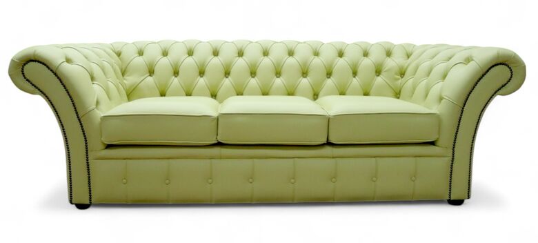 Chesterfield Balmoral 3 Seater Sofa Settee Chartreuse Green Leather