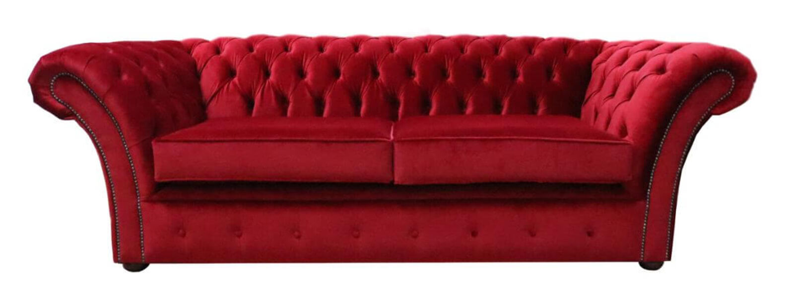 Product photograph of Chesterfield Balmoral Red Velvet Sofa from Designer Sofas 4U