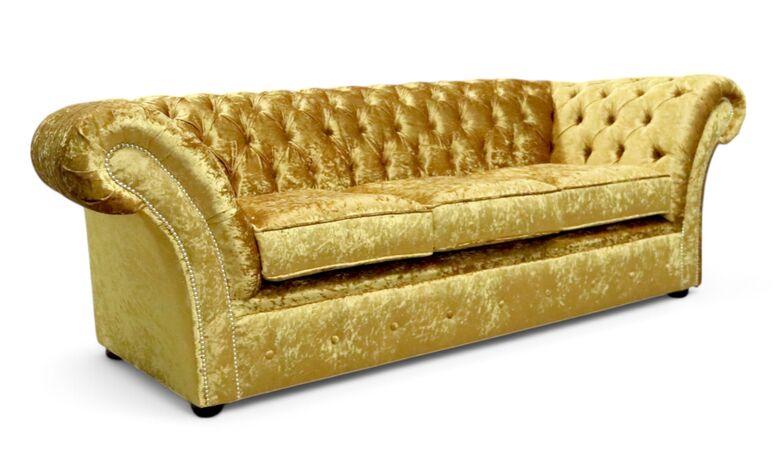 Chesterfield Balmoral 3 Seater Sofa Settee Shimmer Gold