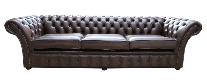 Product photograph of Chesterfield Balmoral 4 Seater Sofa Settee Antique Brown Leather from Designer Sofas 4U