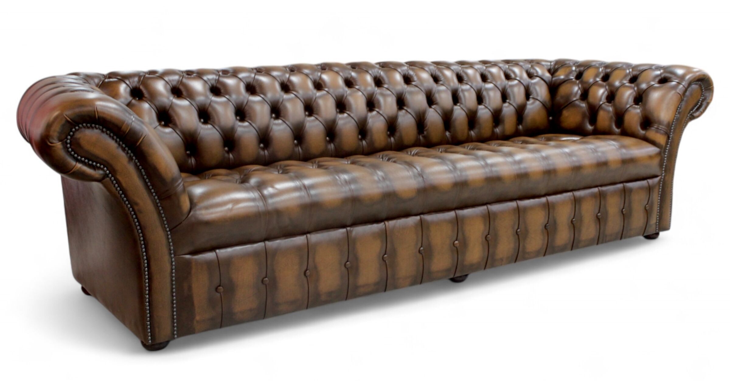 Tan leather Chesterfield Balmoral sofa | DesignerSofas4U