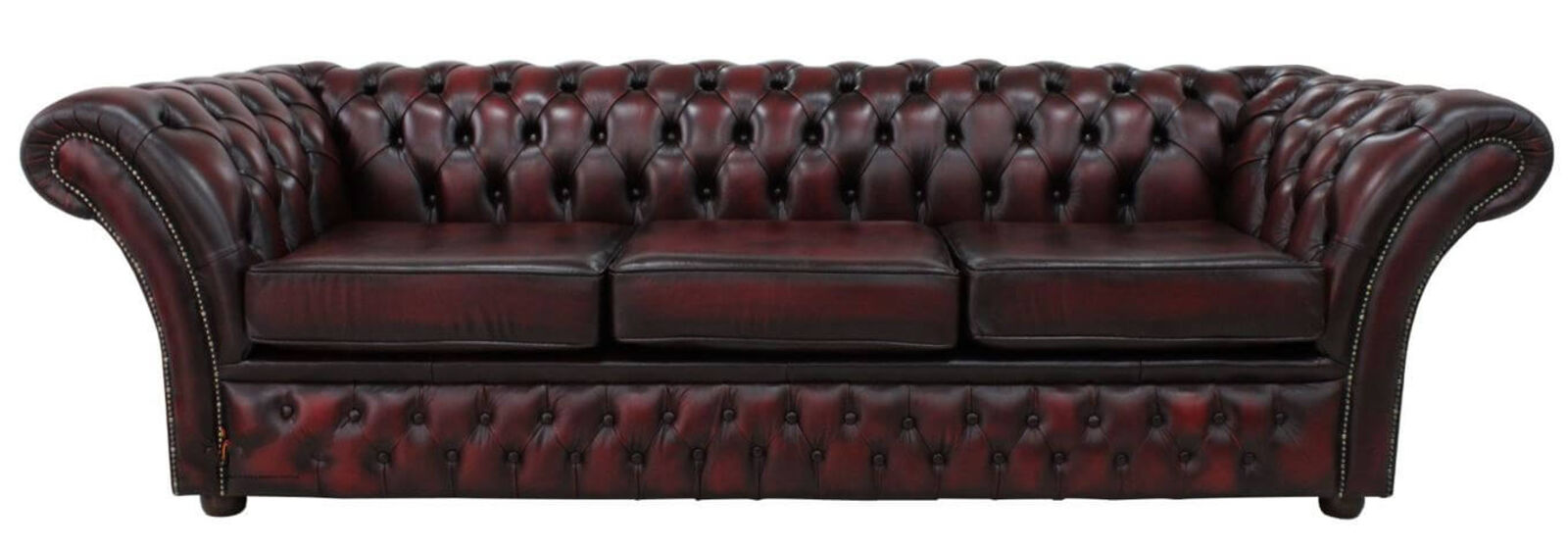 Product photograph of Chesterfield Calvert 4 Seater Sofa Settee Antique Oxblood Leather Dbb from Designer Sofas 4U