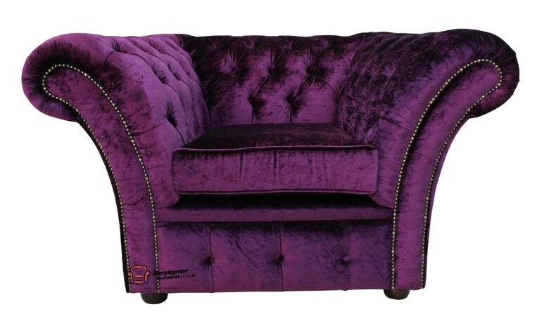 Chesterfield Balmoral Armchair Boutique Amethyst Purple Velvet