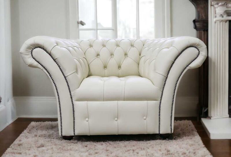 Product photograph of Chesterfield Balmoral Armchair Buttoned Seat Cream Leather from Designer Sofas 4U