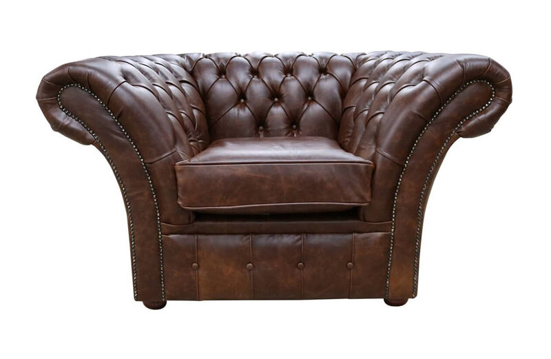 Product photograph of New England Texas Brown Leather Chesterfield Balmoral Club Chair Amp Hellip from Designer Sofas 4U