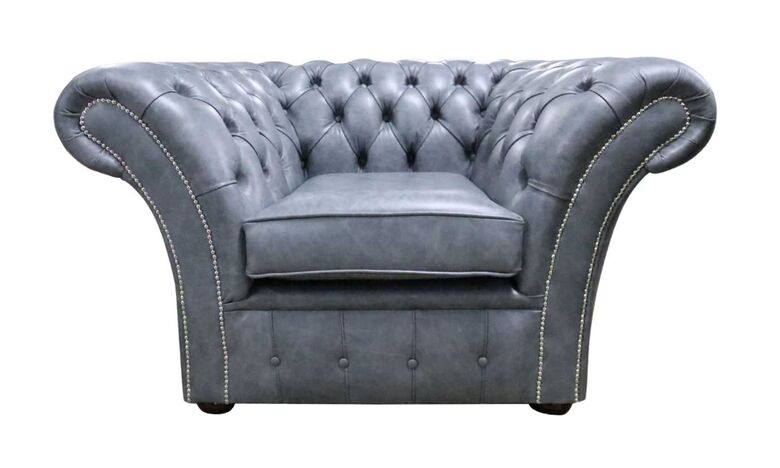 Chesterfield Balmoral Armchair Stella Liquorice Leather