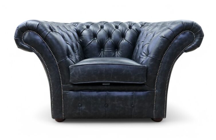 Chesterfield Balmoral Club Chair New England Black Leather