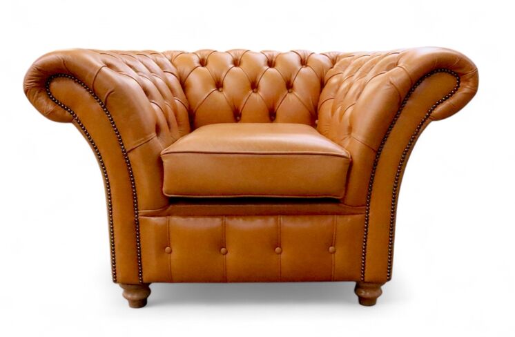 Chesterfield Balmoral Club Chair Old English Buckskin Leather