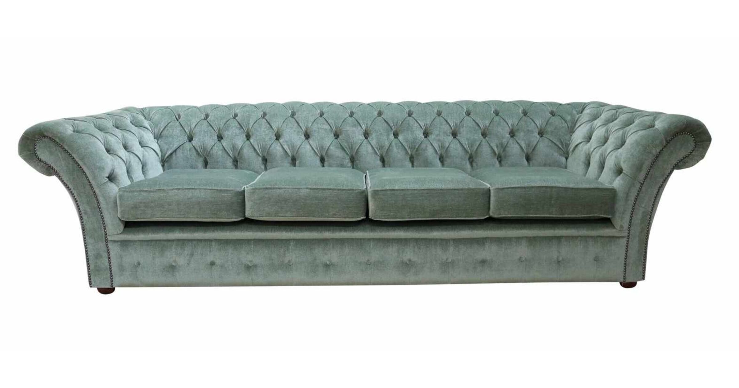 Chesterfield Balmoral 4 Seater Sofa Settee Velluto Lawn Fabric