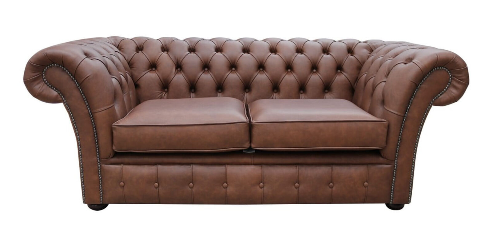 Product photograph of Chesterfield Balmoral 2 Seater Sofa Settee Etna Bourbon Leather from Designer Sofas 4U