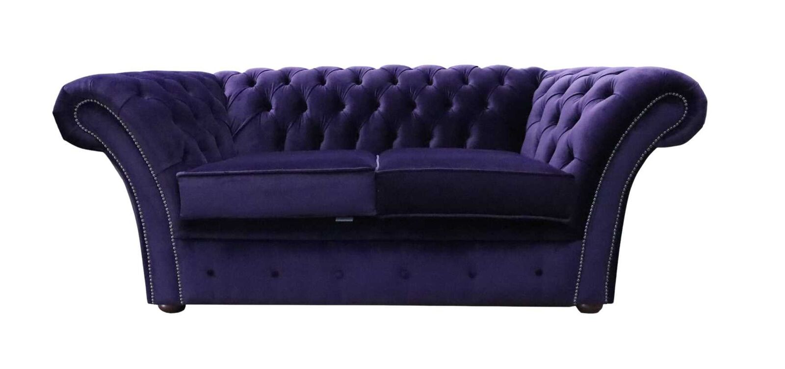 Product photograph of Amethyst Purple Velvet Chesterfield Balmoral Sofa 2 Seater from Designer Sofas 4U