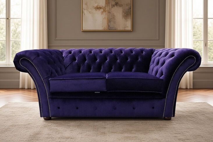 Amethyst Purple Velvet Chesterfield Balmoral Sofa 2 Seater