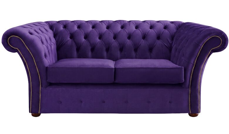 Chesterfield Balmoral 2 Seater Malta Amethyst Purple Velvet Fabric Sofa