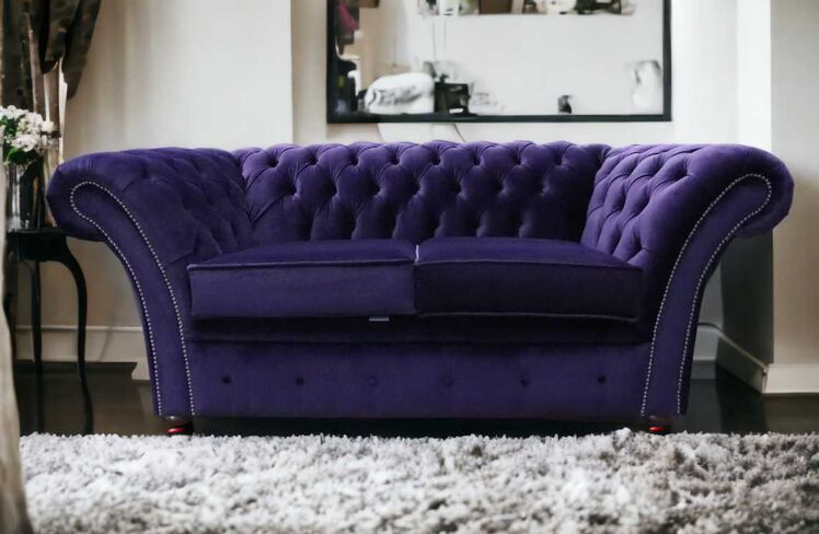 Amethyst Purple Velvet Chesterfield Balmoral Sofa 2 Seater