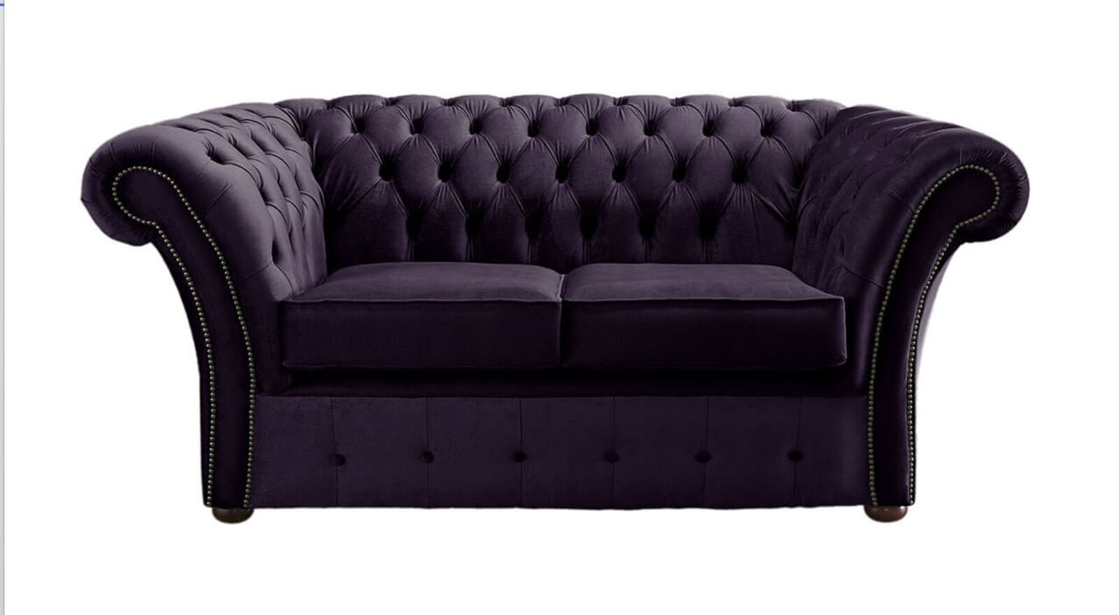 Product photograph of Chesterfield Balmoral 2 Seater Malta Amethyst Purple Velvet Fabric Sofa from Designer Sofas 4U