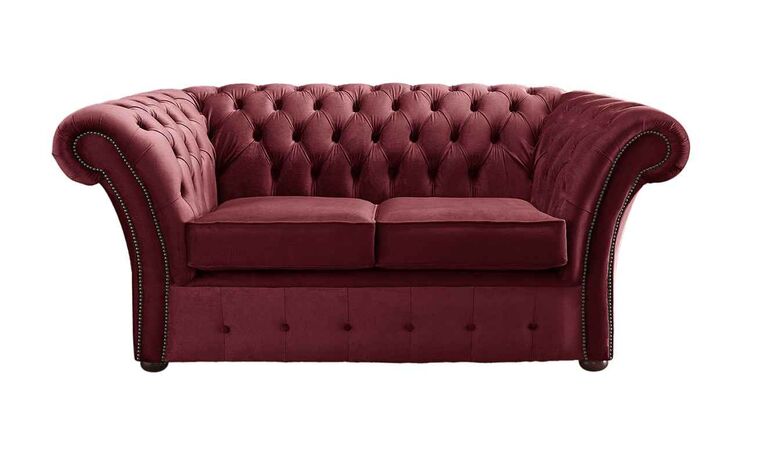 Chesterfield Balmoral 2 Seater Malta Red Velvet Fabric Sofa
