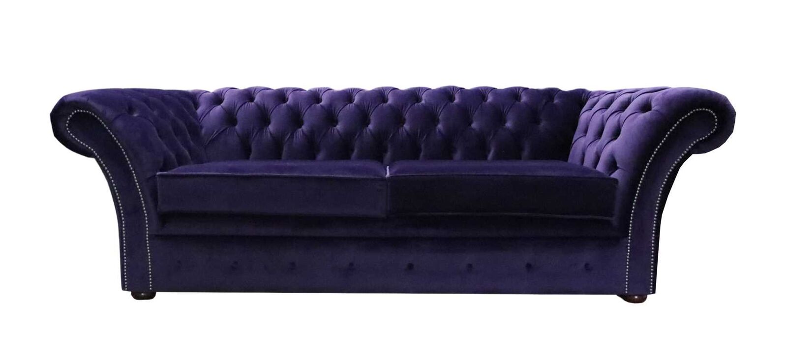 Product photograph of Amethyst Purple Velvet Chesterfield Balmoral Sofa 3 Seater from Designer Sofas 4U