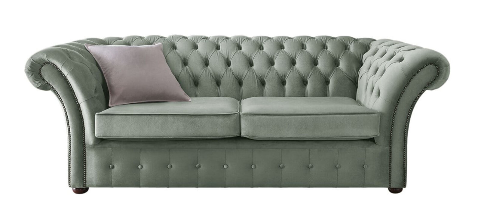 Product photograph of Chesterfield Balmoral 3 Seater Malta Seaspray Blue Velvet Fabric Sofa from Designer Sofas 4U