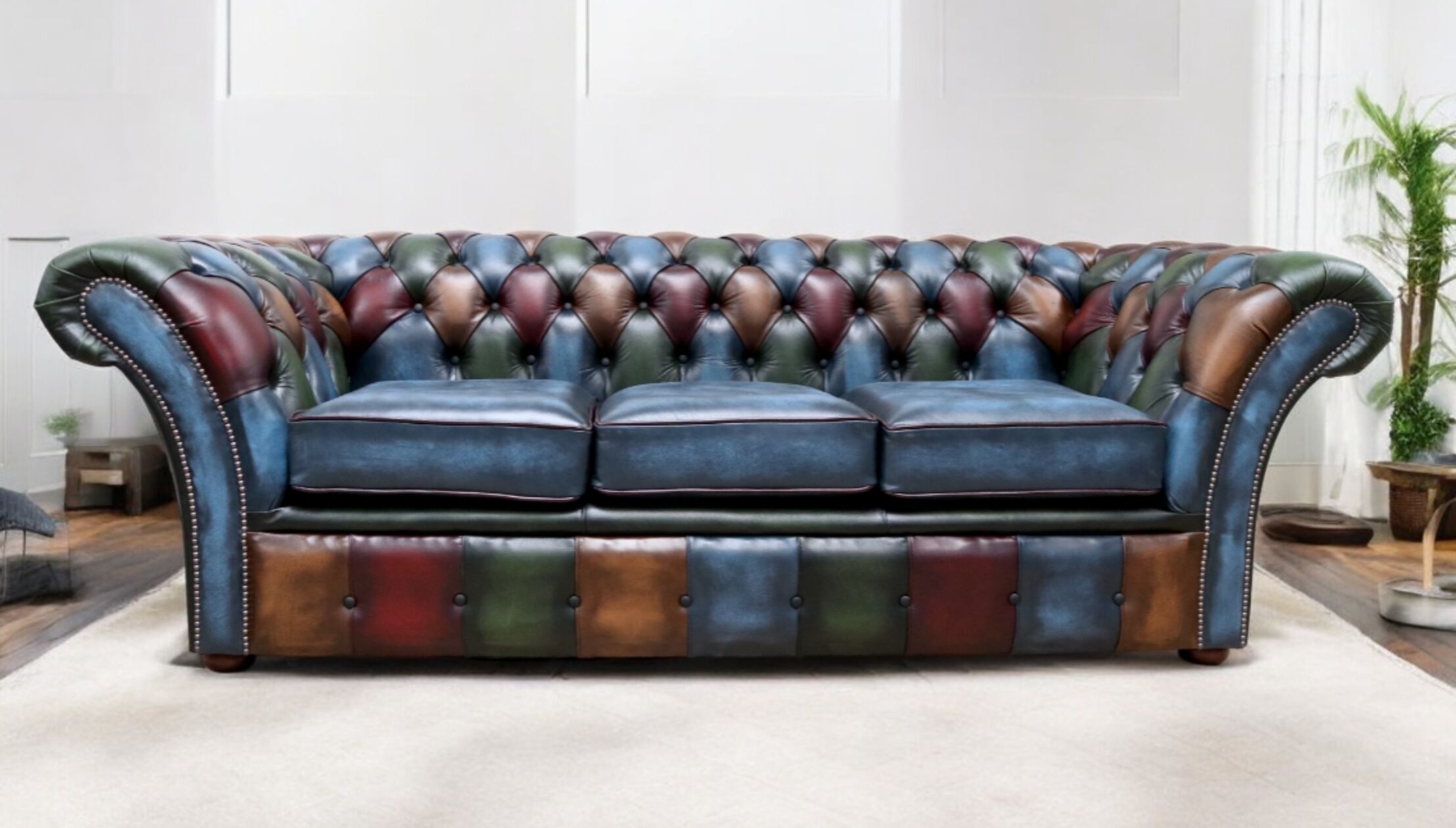 Chesterfield Balmoral 3 Seater Sofa In Antique Leather