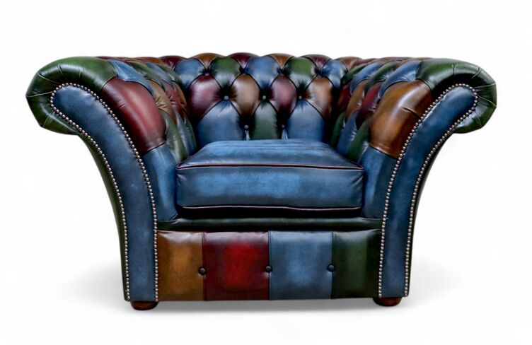 Chesterfield Balmoral Patchwork Club Chair Antique Leather