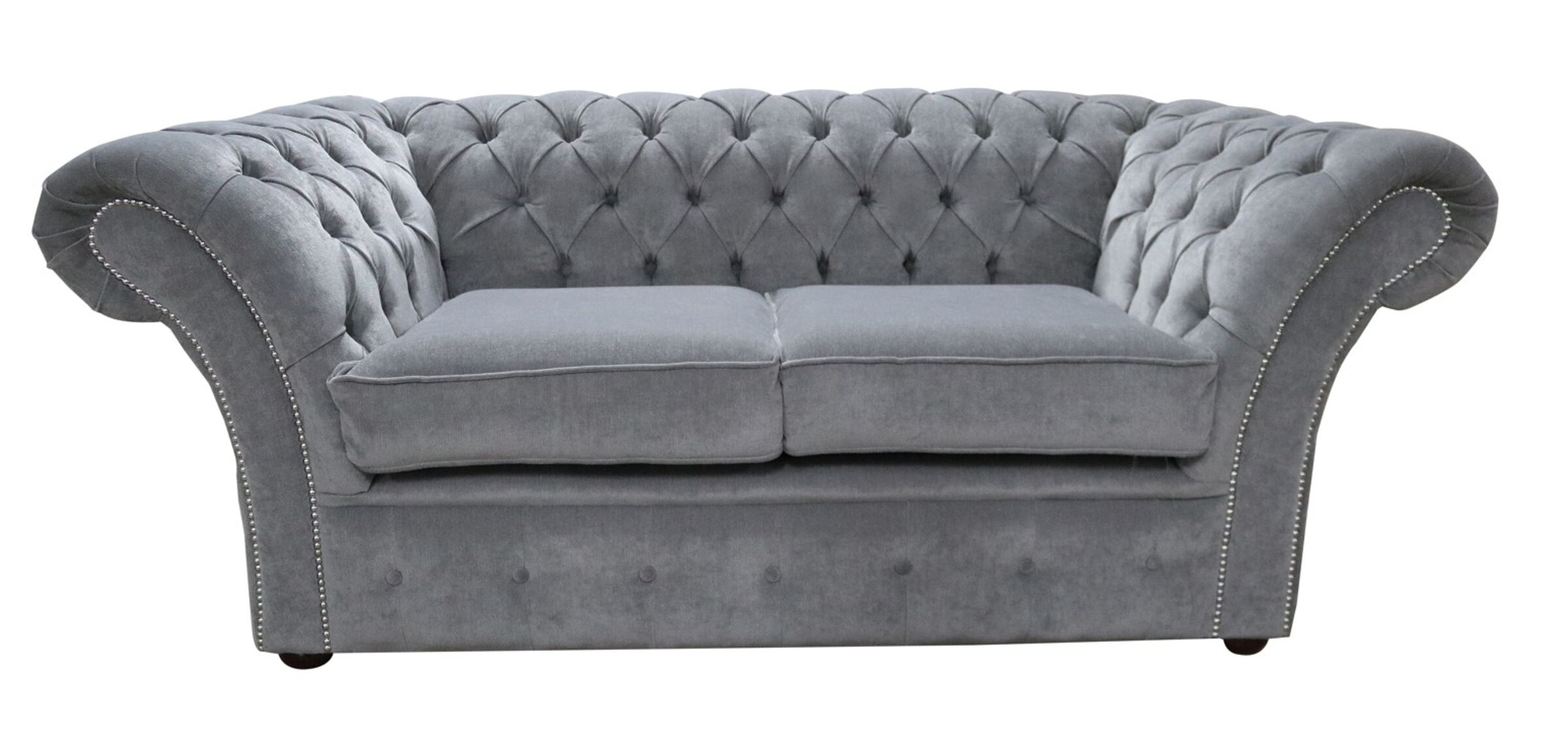 Buy Grey fabric Chesterfield sofa at DesignerSofas4U