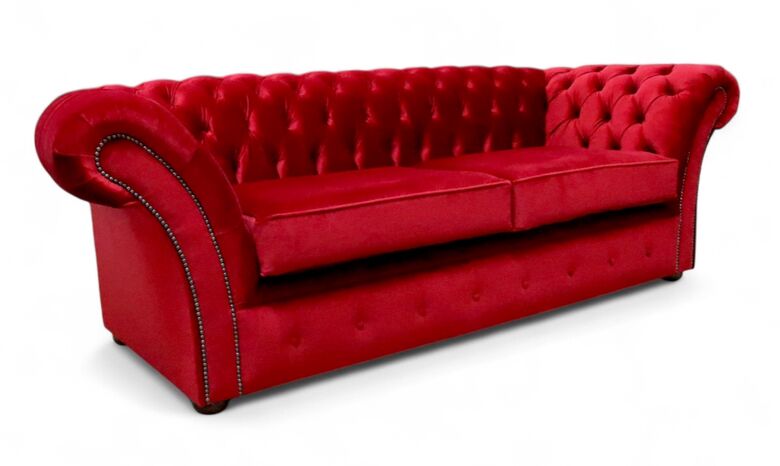 Chesterfield Balmoral Red Velvet Sofa