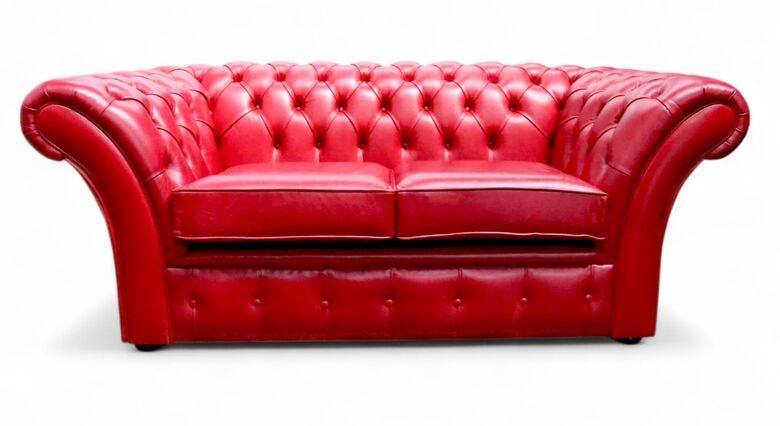 Chesterfield Balmoral Thomas 2 Seater Sofa Settee Old English Gamay Leather