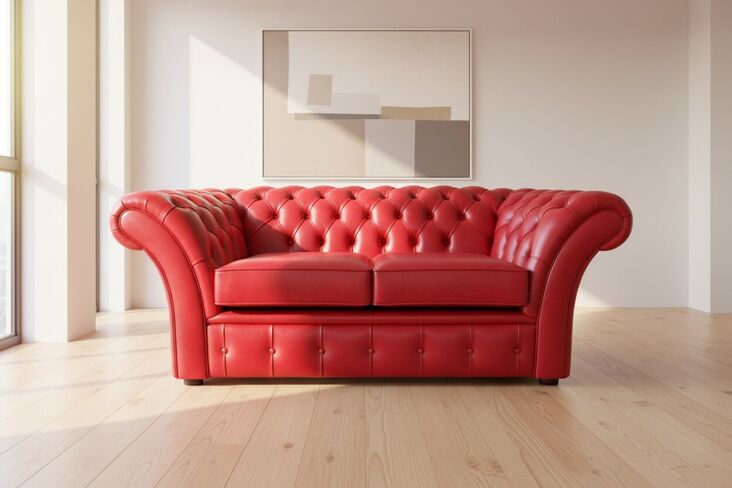 Chesterfield Balmoral Thomas 2 Seater Sofa Settee Old English Gamay Leather