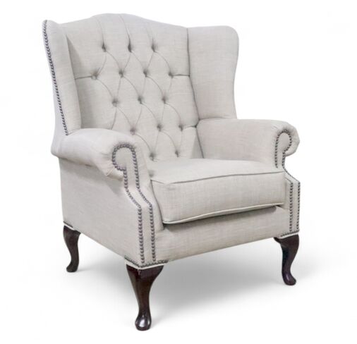 Chesterfield Bloomsbury Linen Flat Wing Chair Charles Fudge