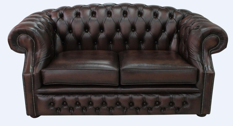Product photograph of Chesterfield Buckingham 2 Seater Antique Brown Leather Sofa Offer from Designer Sofas 4U