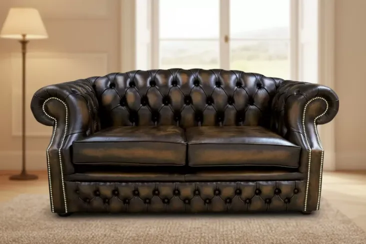 Chesterfield Buckingham 2 Seater Antique Gold Leather Sofa Offer