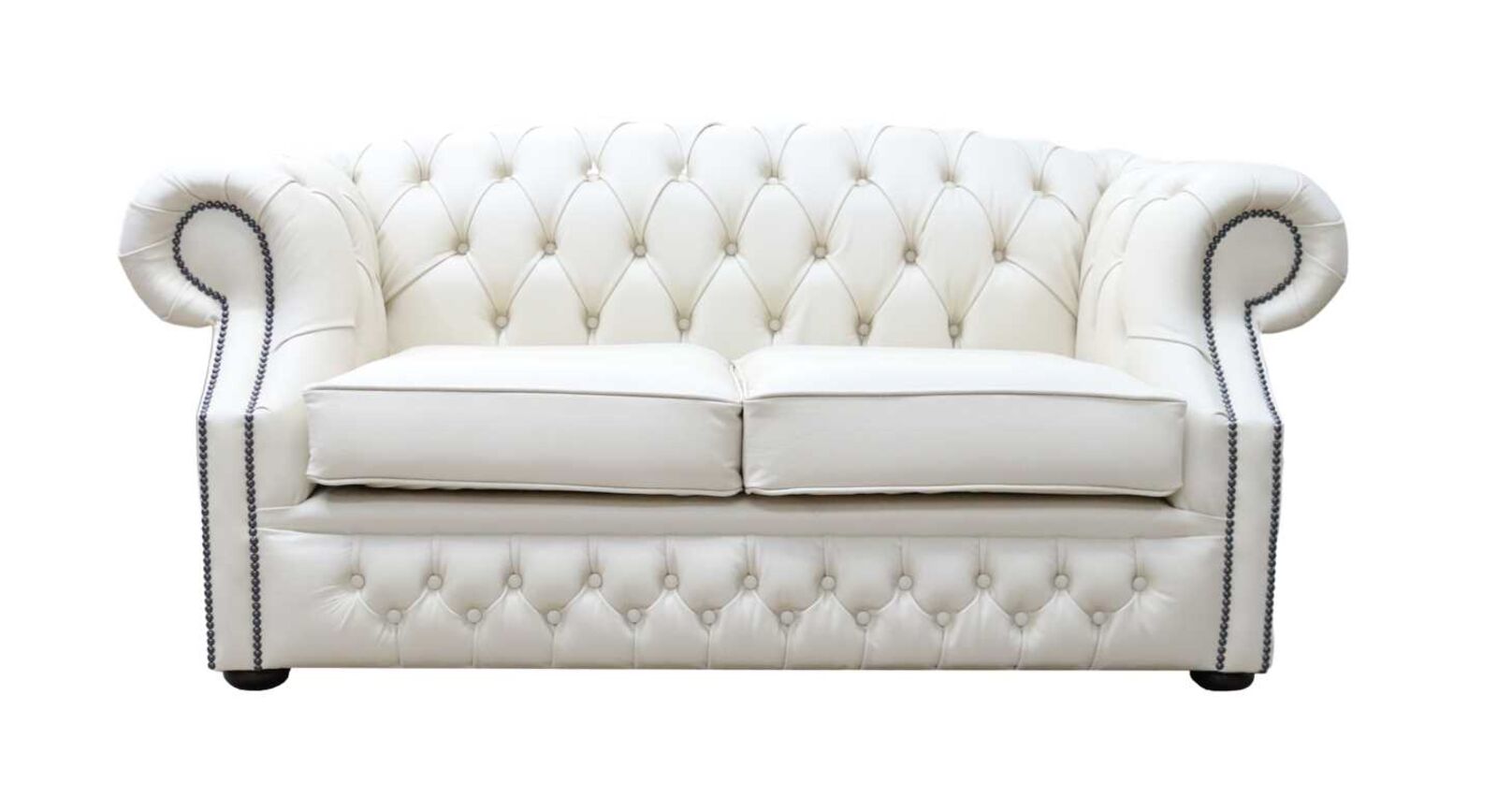 Product photograph of Chesterfield Buckingham 2 Seater Beige Leather Sofa Offer from Designer Sofas 4U