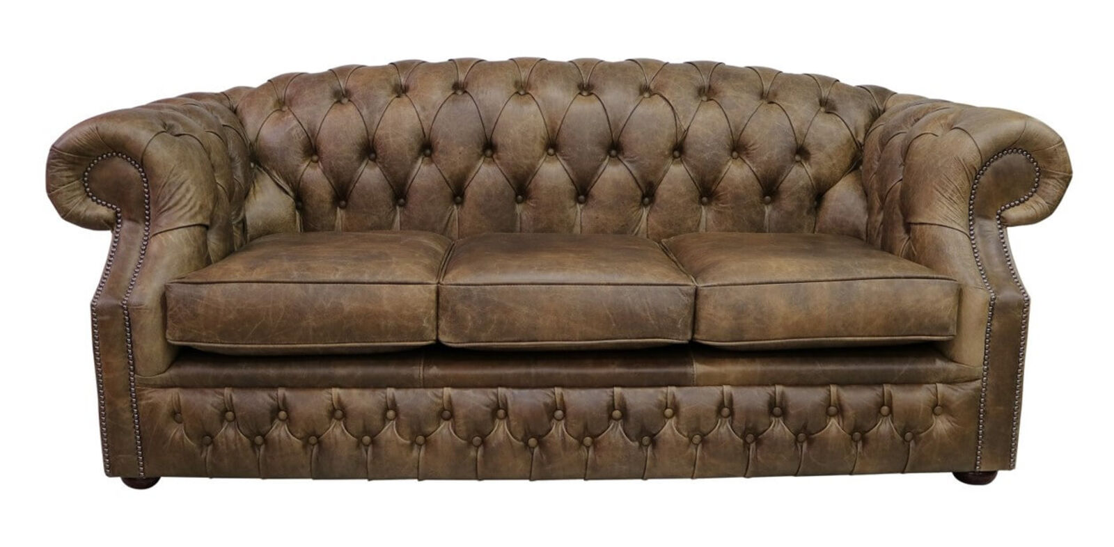 Product photograph of Chesterfield Buckingham 3 Seater Sofa Cracked Wax Tobacco Leather from Designer Sofas 4U