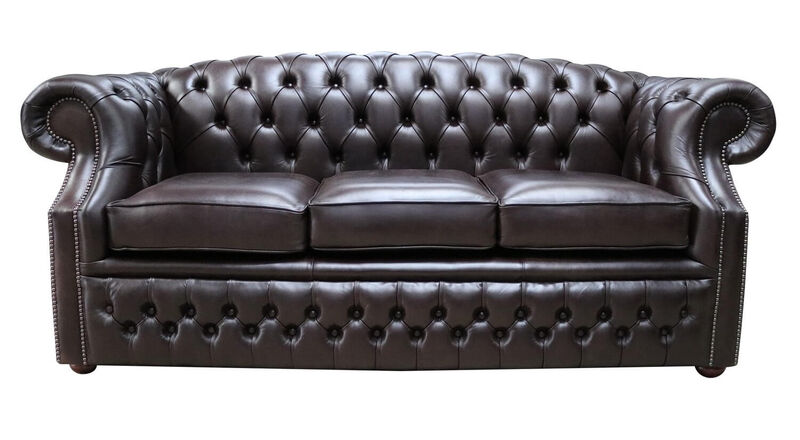 Product photograph of Chesterfield Buckingham 3 Seater Old English Smoke Leather Amp Hellip from Designer Sofas 4U
