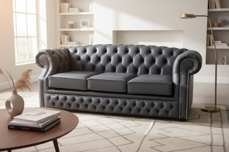 Chesterfield Buckingham 3 Seater Sofa Shelly Burnt Oak Leather