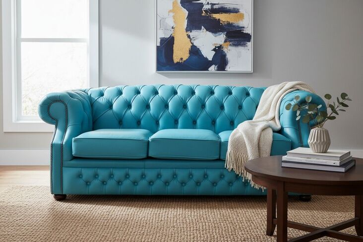 Chesterfield Buckingham 3 Seater Sofa Shelly Dark Teal Leather