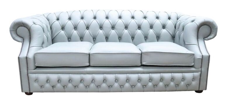 Chesterfield Buckingham 3 Seater Sofa Shelly Moon Mist Leather
