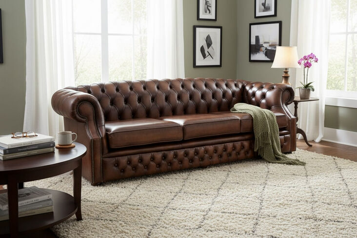 Chesterfield Buckingham 4 Seater Antique Tan Leather Sofa Offer