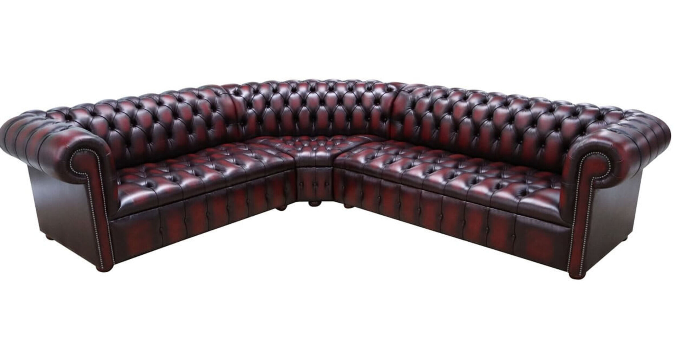 Chesterfield Corner Sofa Unit Buttoned Seat 3 Seater Corner 2 Seater
