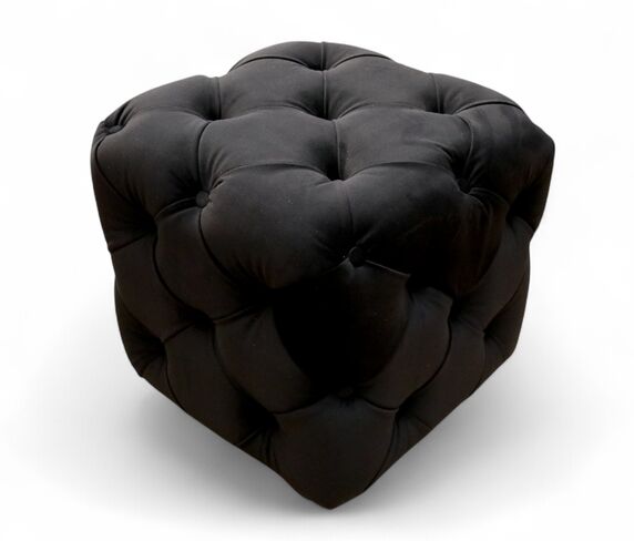Chesterfield Buttoned Cube – Amalfi Black Velvet