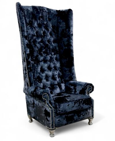 Chesterfield Camden 6ft Velvet High Back Wing Chair Lustro Night