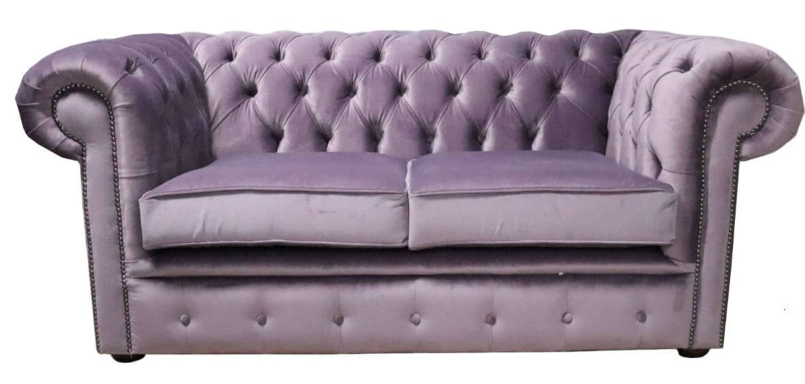 Product photograph of Chesterfield 2 Seater Lavender Velvet Sofa from Designer Sofas 4U
