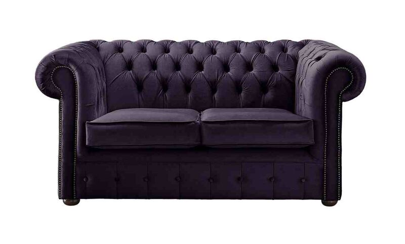 Product photograph of Chesterfield 2 Seater Malta Amethyst Purple Velvet Fabric Sofa from Designer Sofas 4U