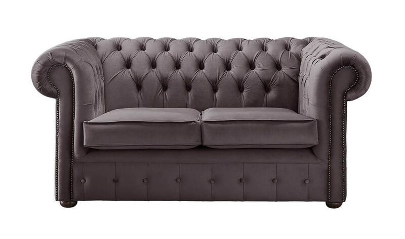 Product photograph of Chesterfield 2 Seater Malta Lavender Purple Velvet Fabric Sofa from Designer Sofas 4U