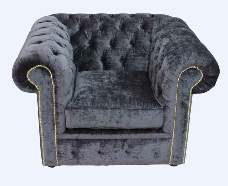 Product photograph of Chesterfield Low Back Club Armchair Pastiche Steel Velvet Fabric from Designer Sofas 4U
