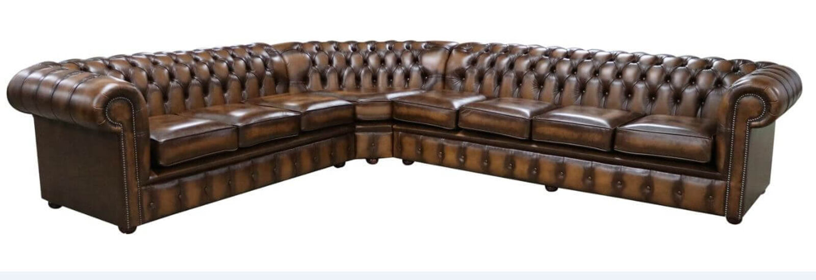 Product photograph of Large Chesterfield Corner Sofa Unit Cushioned 8 Seater Antique Amp Hellip from Designer Sofas 4U